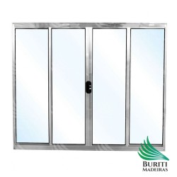 Vitrô de Alumínio 04 fls Correr Premium - Branco